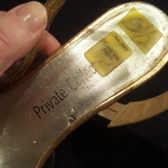 PRIVATE COLLECTION ♡ Gorgeous Gold|Clear Embellished Bling Slingback Heels 5.5 - Picture 5 of 13